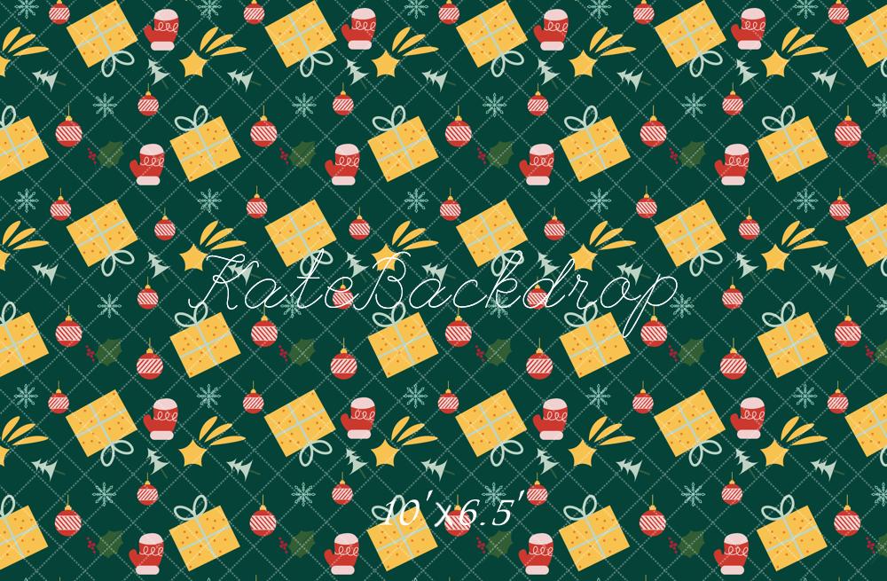 Christmas Colorful Gift Wrap Style Backdrop Decorato by Chain Photography
