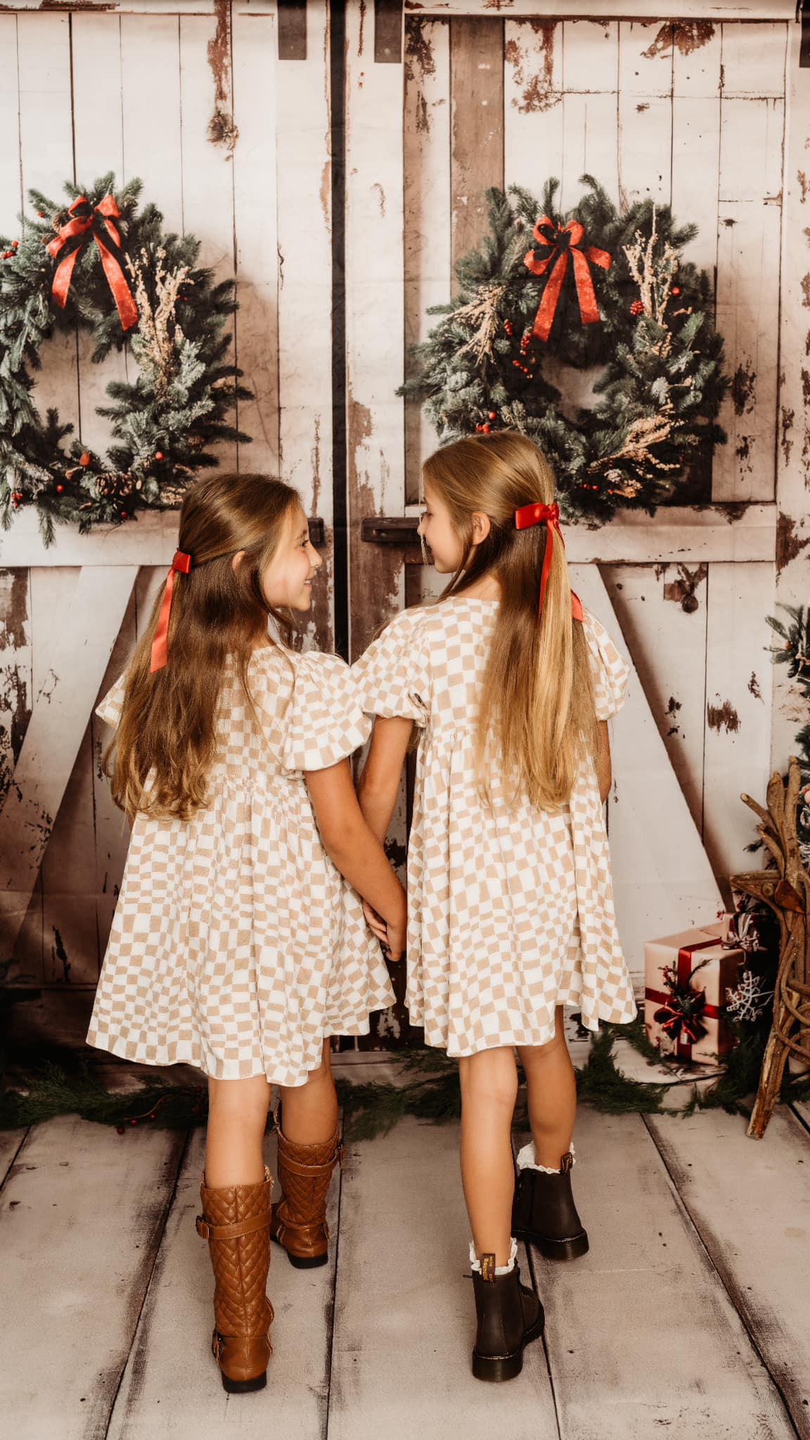 Kate Christmas White Shabby Barn Door Backdrop Designed by Emetselch