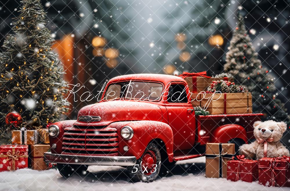 Orsetto di Natale Teddy Truck Rosso Sfondo Progettato da Emetselch