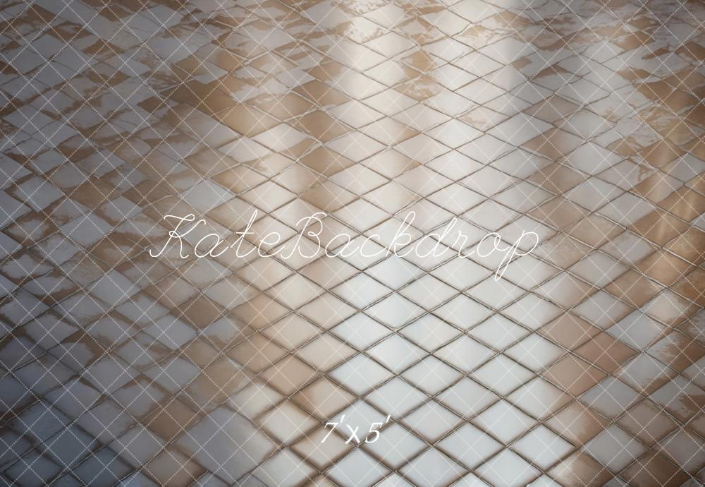 Retro Zilveren Plaid Vloer Achtergrond Ontworpen door Kate Afbeelding