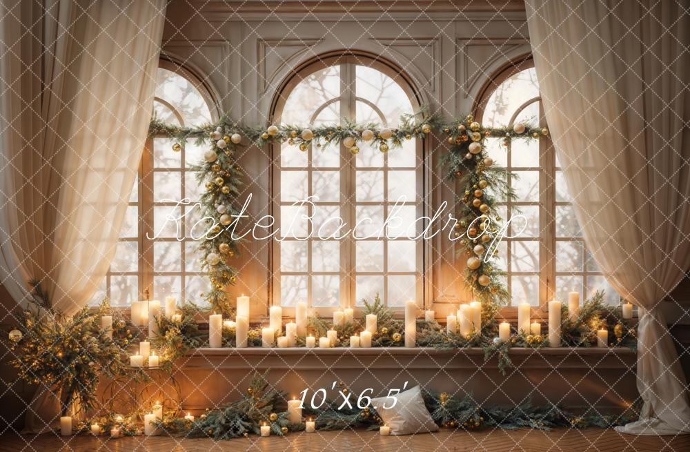 TEST Kate Christmas Indoor White Curtain Flower Arched Window Backdrop Designed by Emetselch