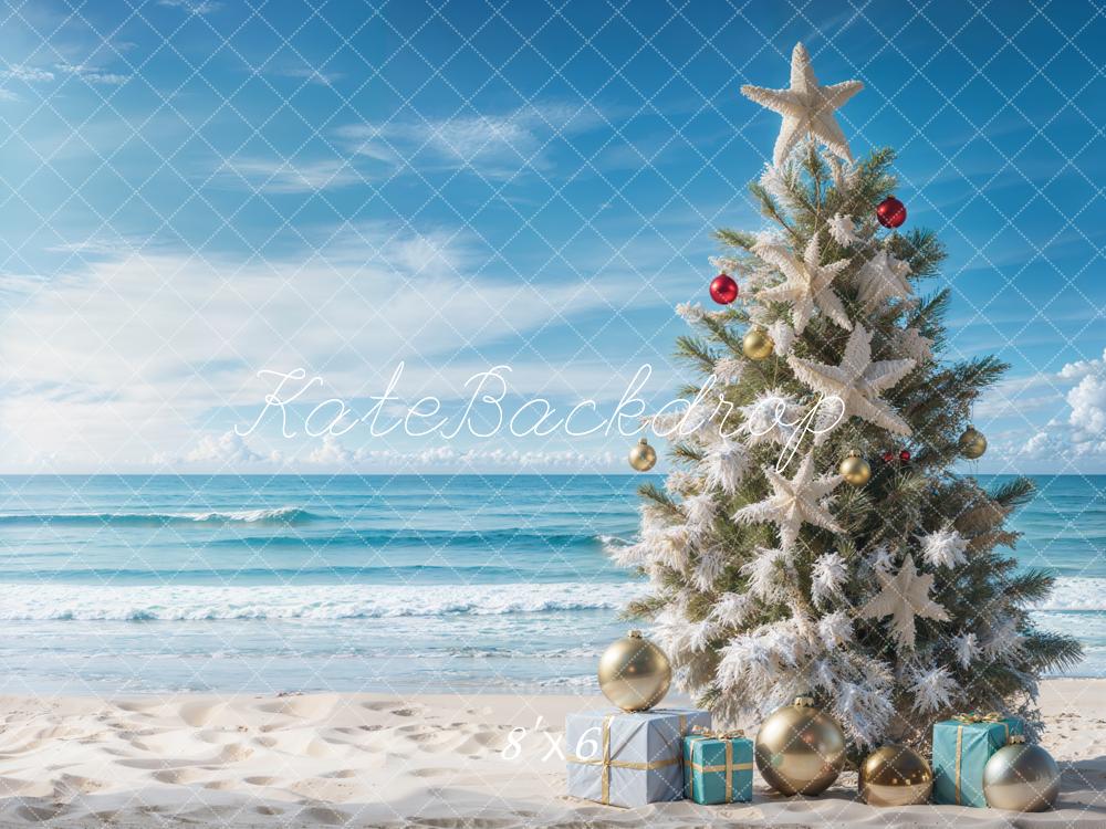 Sfondo natalizio della spiaggia marina progettato da Emetselch