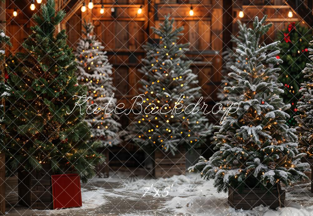 Sfondo del negozio di alberi di Natale verde progettato da Emetselch