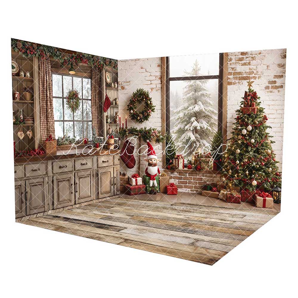 Kate Christmas Retro Brown Kitchen Room Set