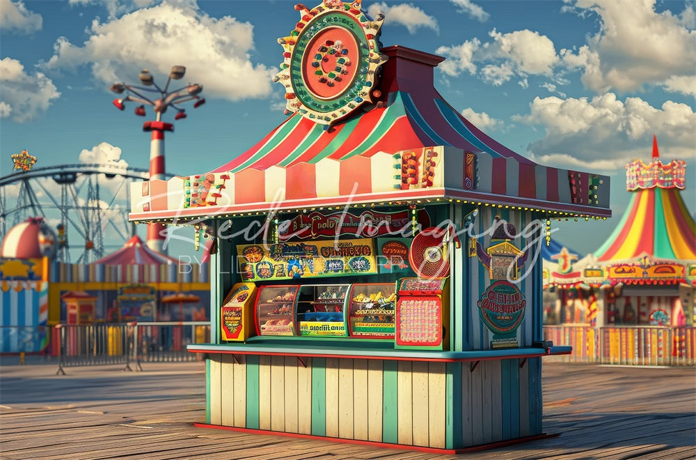 Modern Carnaval Pretpark Speelgoedwinkel Achtergrond Ontworpen door Lidia Redekopp