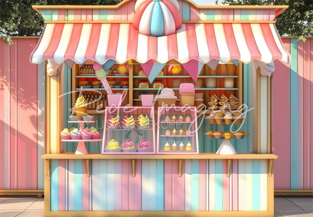 TEST Kate Carnival Sweet Colorful Ice Cream Store Backdrop Designed by Lidia Redekopp