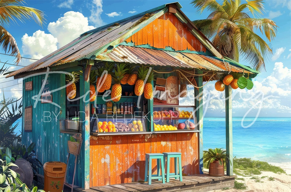 Kate Summer Sea Beach Fruit Store Backdrop Designed by Lidia Redekopp