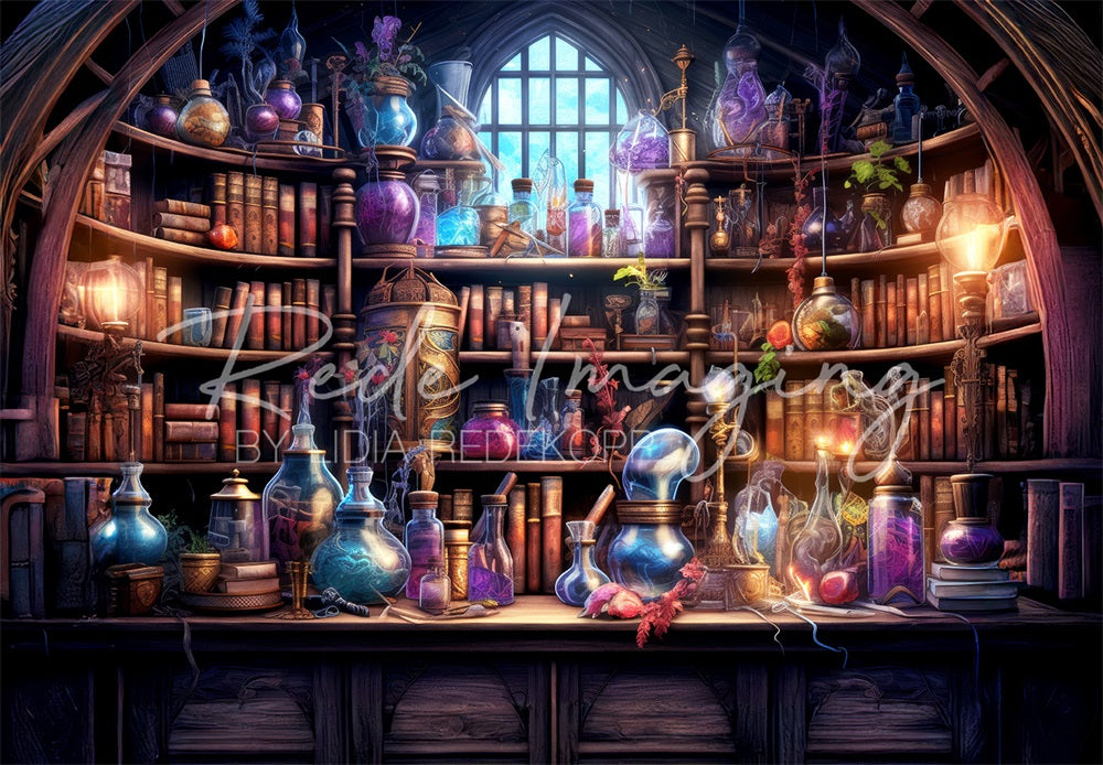 Kate Halloween Witch Potion Kitchen Backdrop Designed by Lidia Redekopp
