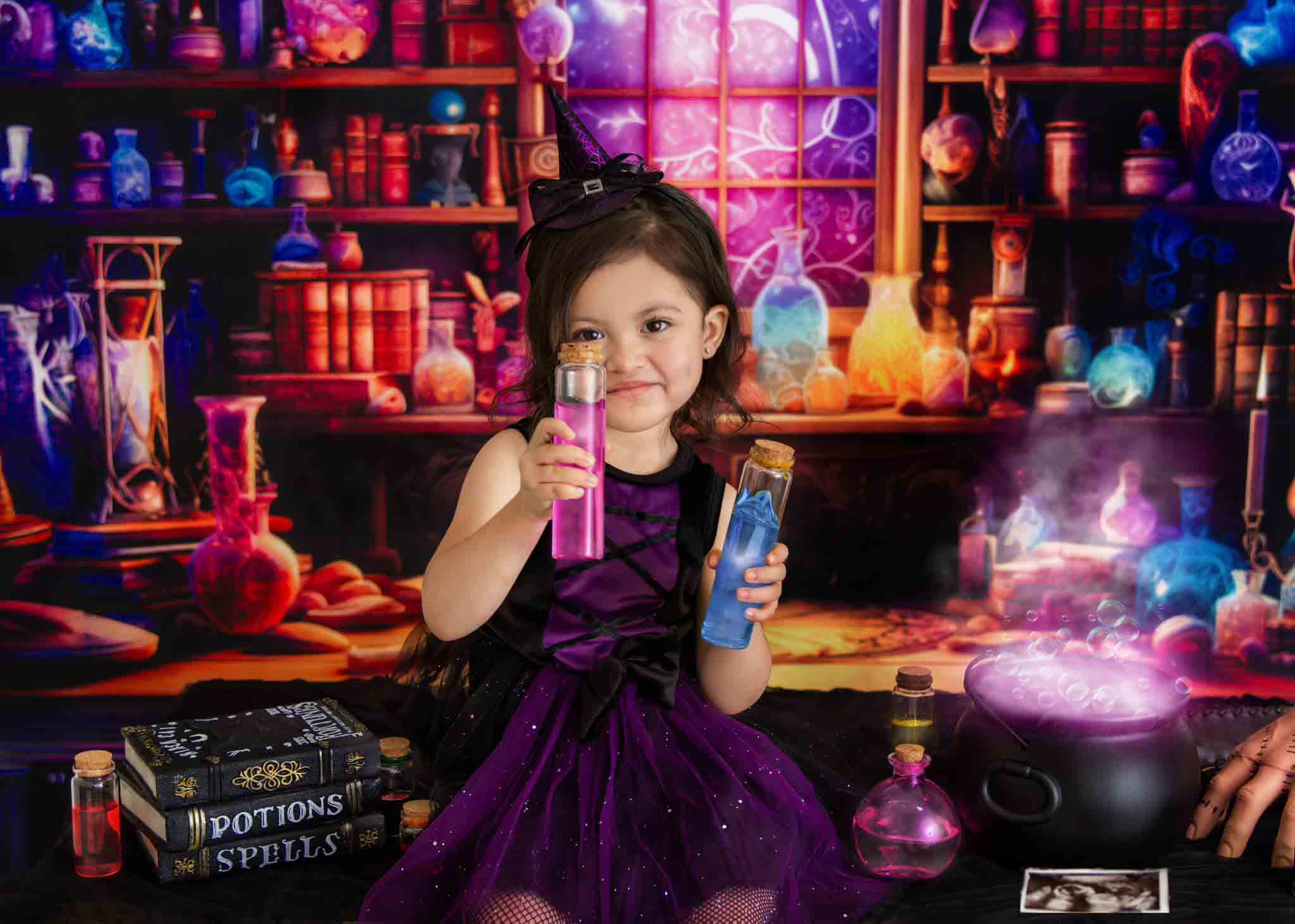 Kate Halloween Witch Potion Kitchen Backdrop Designed by Lidia Redekopp