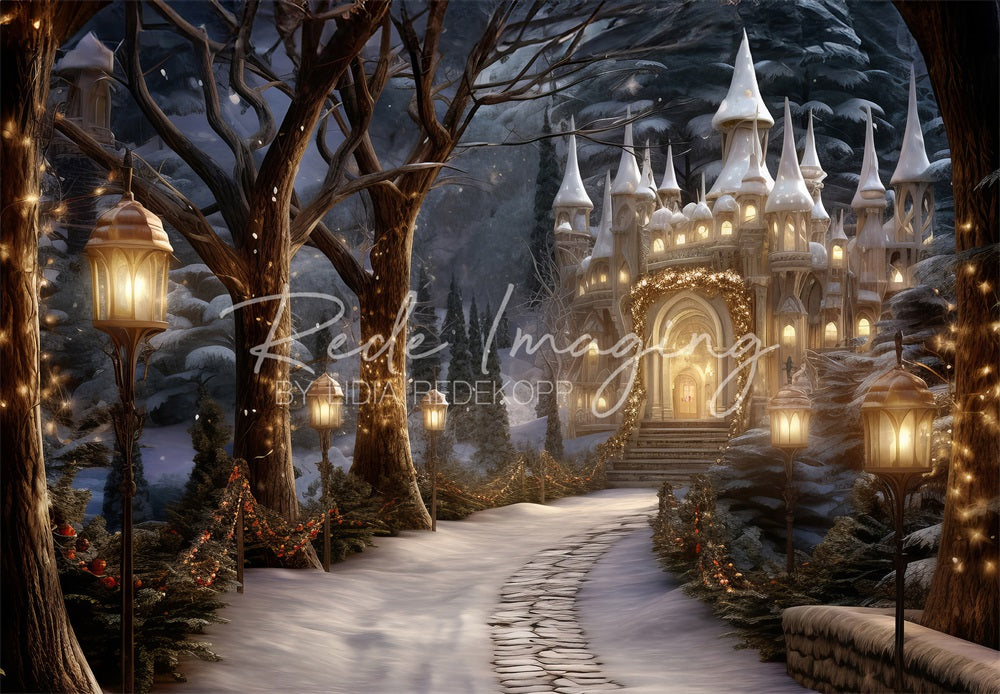Kate Winter Dreamy Forest White Frosty Castle Backdrop Designed by Lidia Redekopp