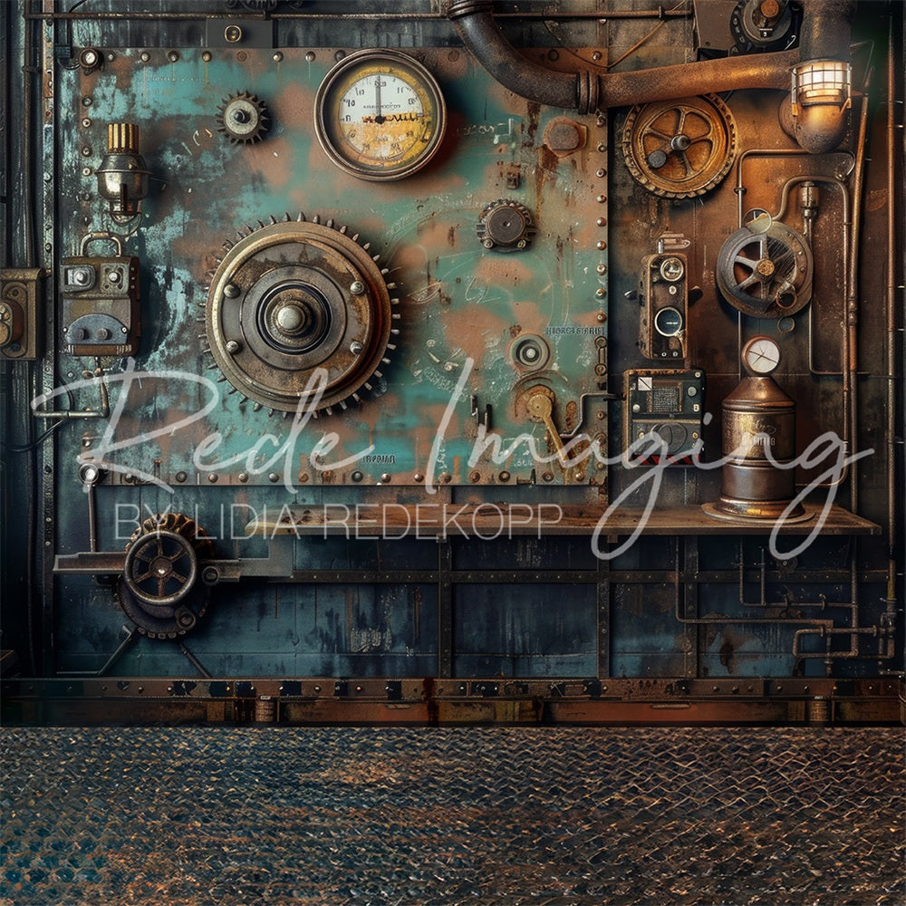 Kate Vintage Factory Steampunk Metal Wall Backdrop Designed by Lidia Redekopp