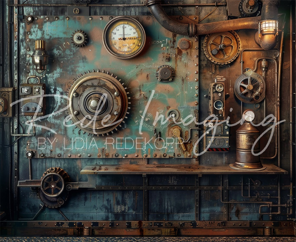 Kate Vintage Factory Steampunk Metal Wall Backdrop Designed by Lidia Redekopp