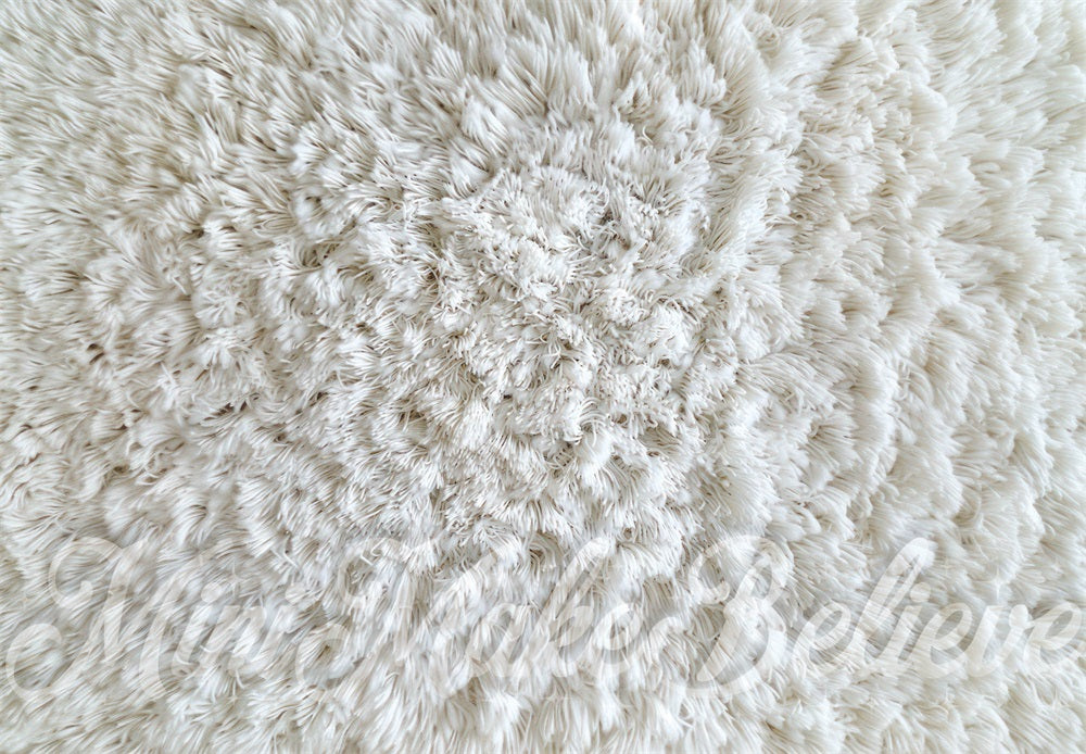 Kate White Fuzzy Shag Rug Floor Backdrop Designed by Mini MakeBelieve