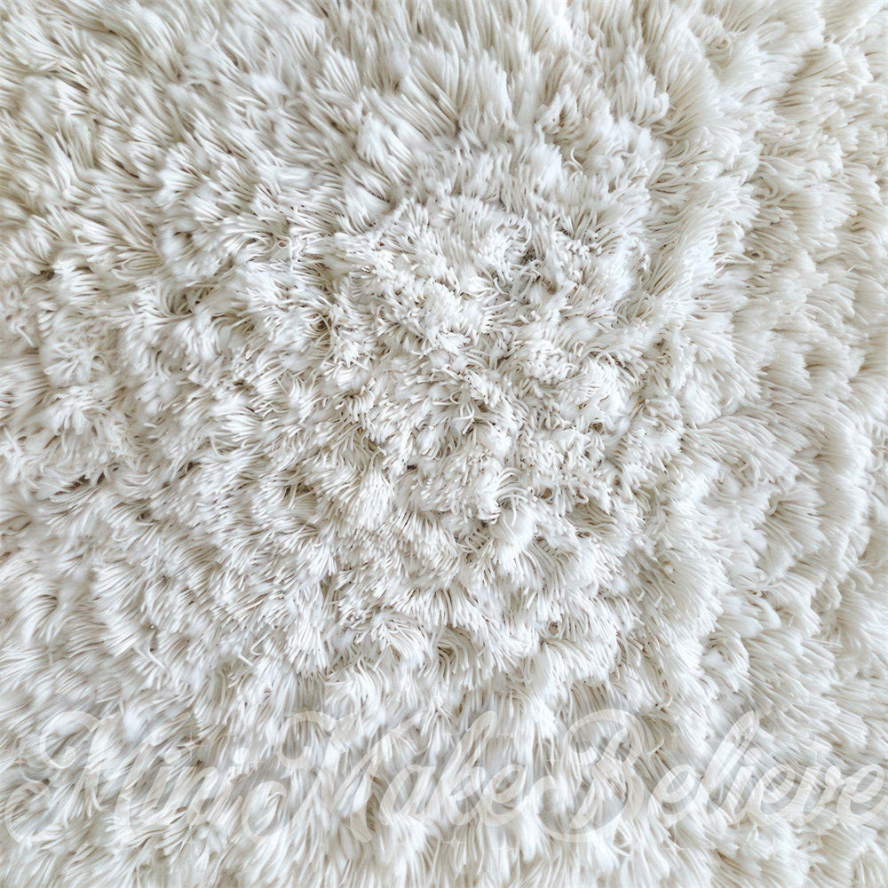 Witte Pluizig Shag Tapijt Vloer Achtergrond Ontworpen door Mini MakeBelieve