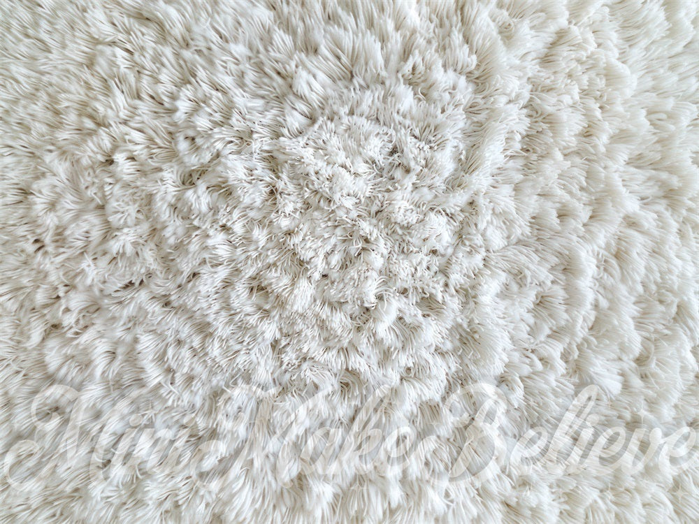 Kate White Fuzzy Shag Rug Floor Backdrop Designed by Mini MakeBelieve