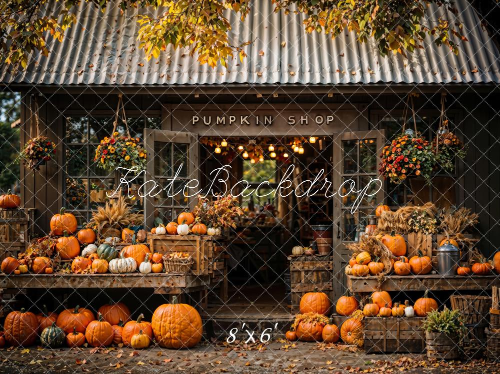 Outdoor Forest Black Pumpkin Shop Backdrop Designed by Chain Photography