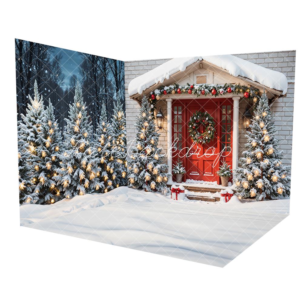 Juego de habitación de nieve en el bosque al aire libre de Navidad