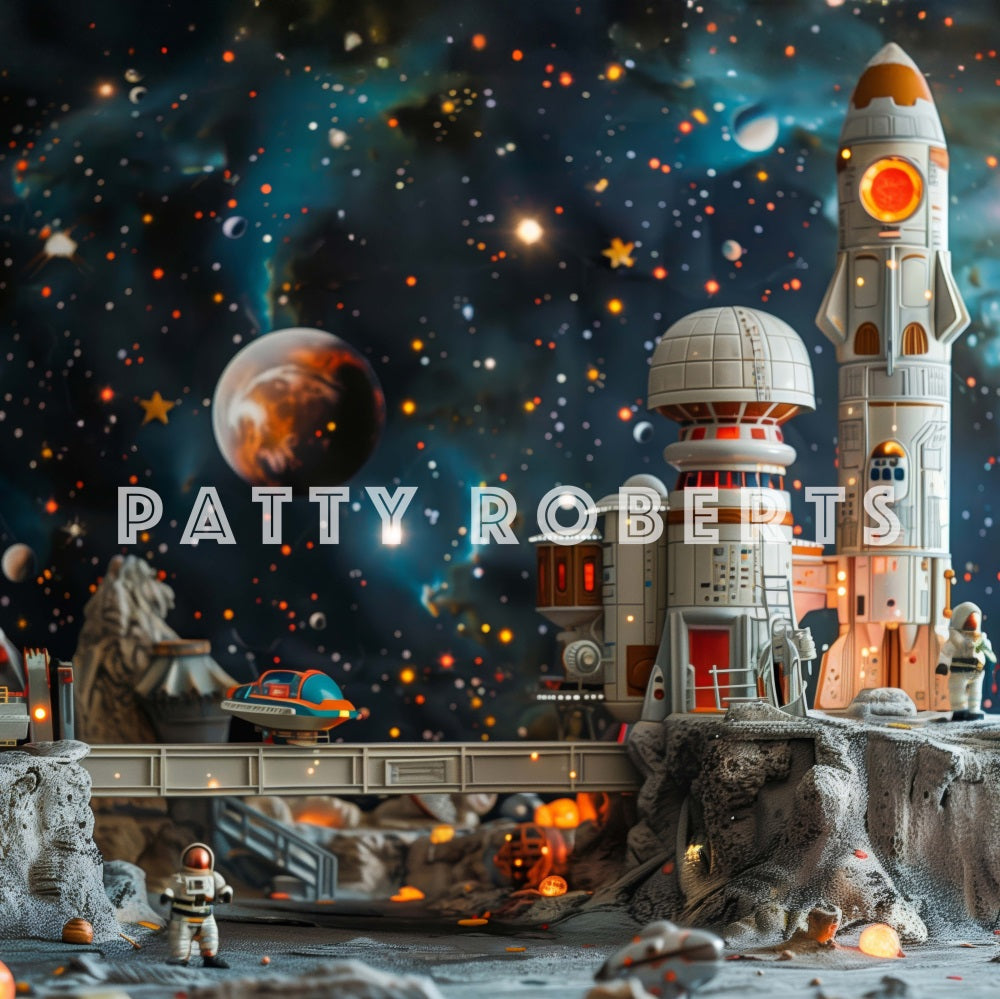 Kate Universe Star Space Rocket Astronaut Backdrop Designed by Patty Robert