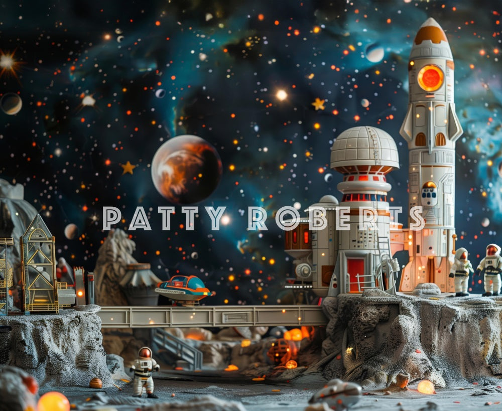 Universe Ster Ruimte Raket Astronaut Foto Achtergrond Designed by Patty Robert