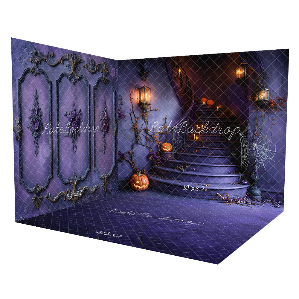 Kate Halloween Staircase Pumpkin Spider Web Room Set