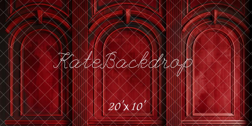 Kate Dark Red Retro Arch Wall Backdrop Designed by Chain Photography