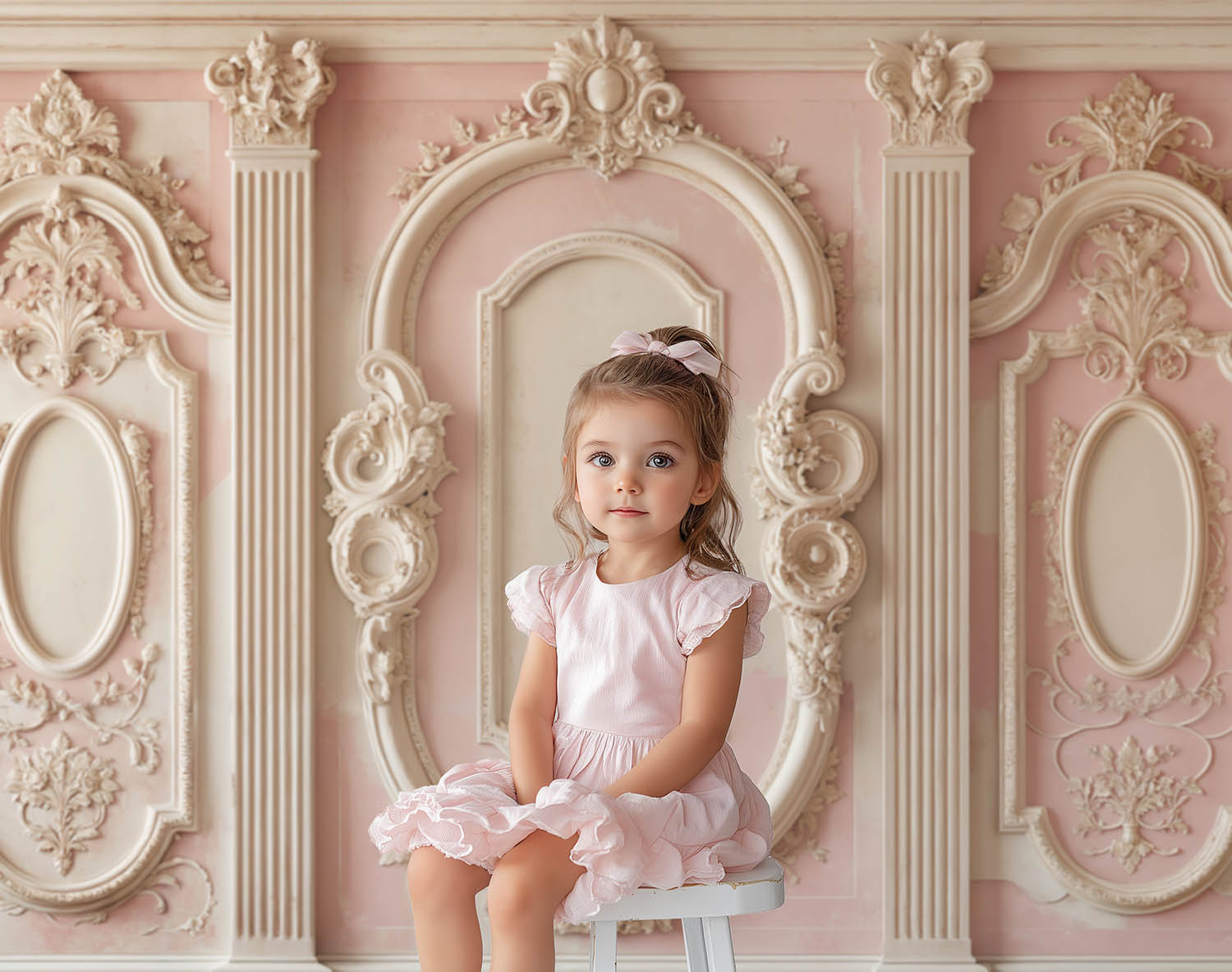 Kate Pink Retro Carved Wall Backdrop Designed by Emetselch