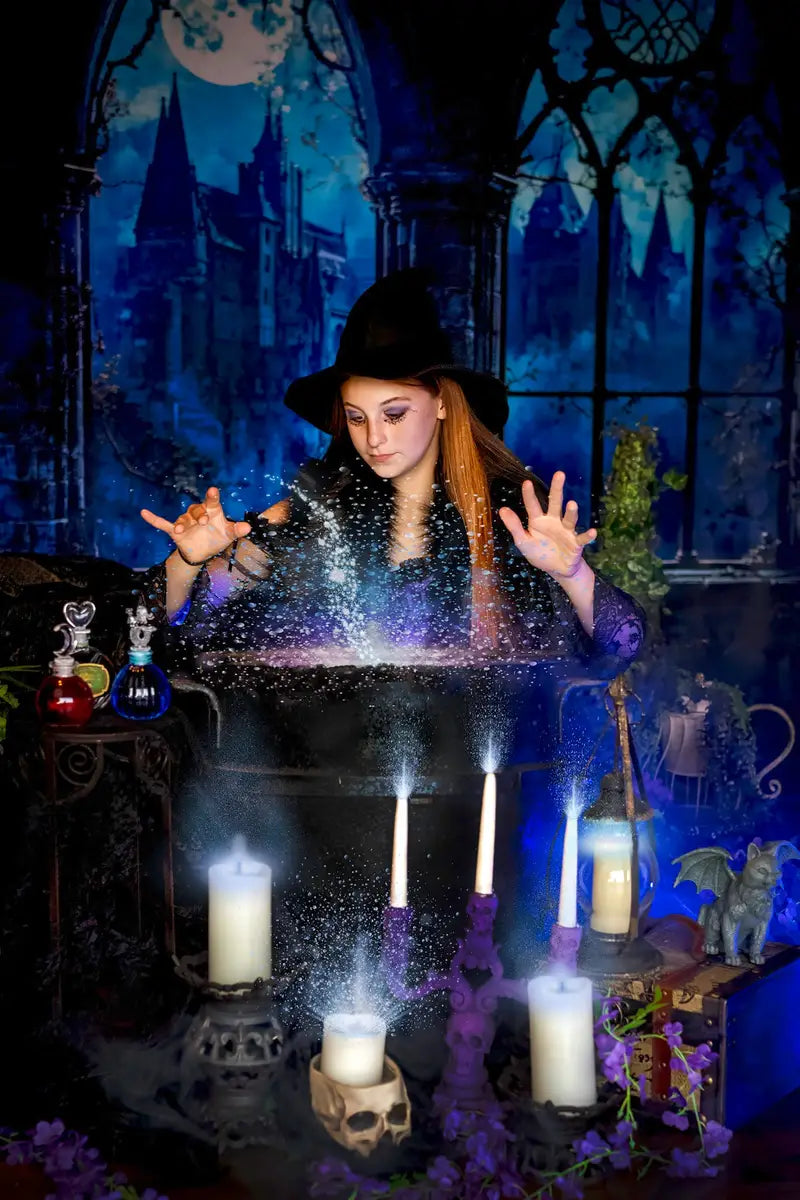 Kate Halloween Vintage Castle Midnight Backdrop Designed by Emetselch