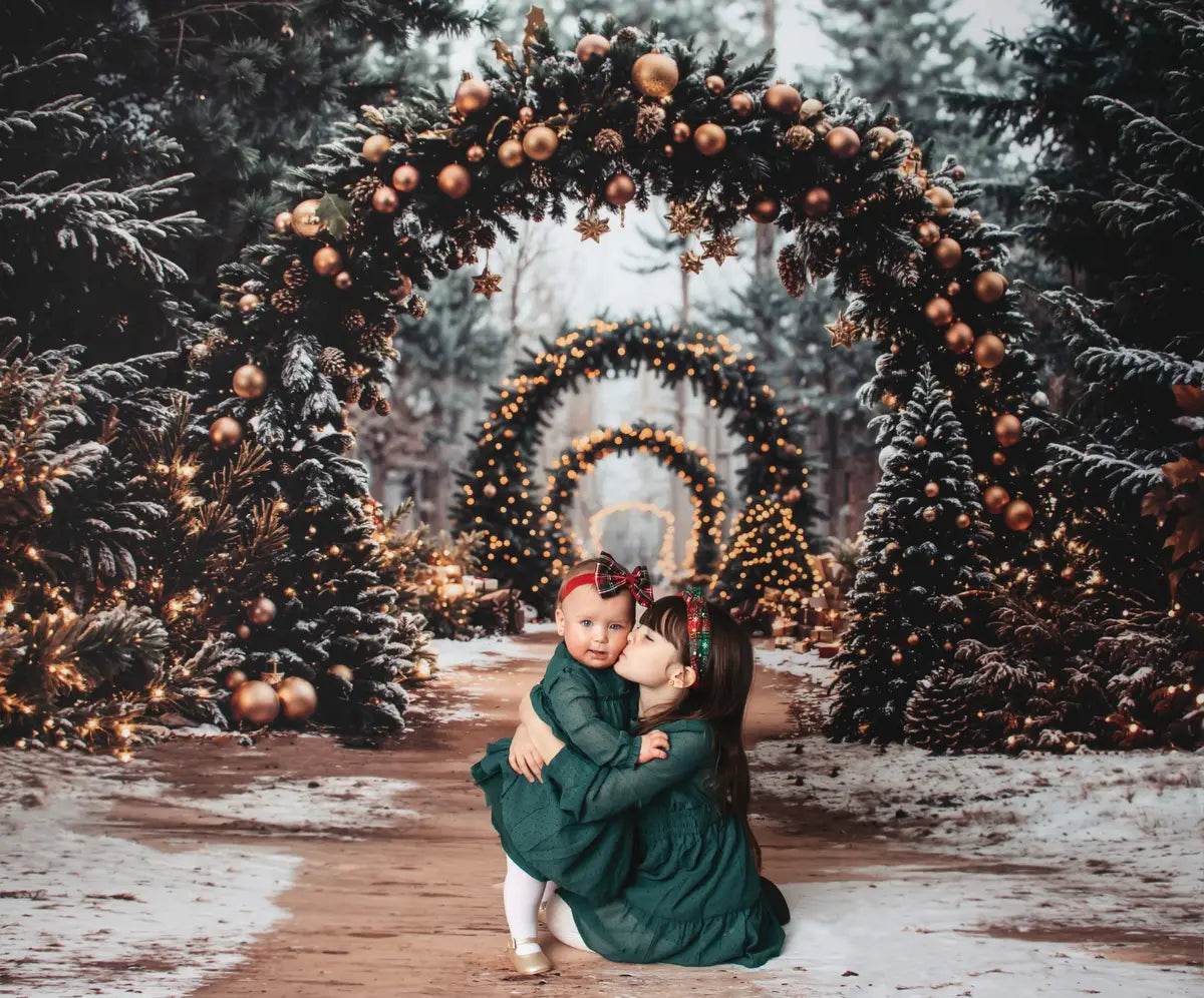 Fondo de Bosque de Arco del Árbol de Navidad Diseñado por Emetselch