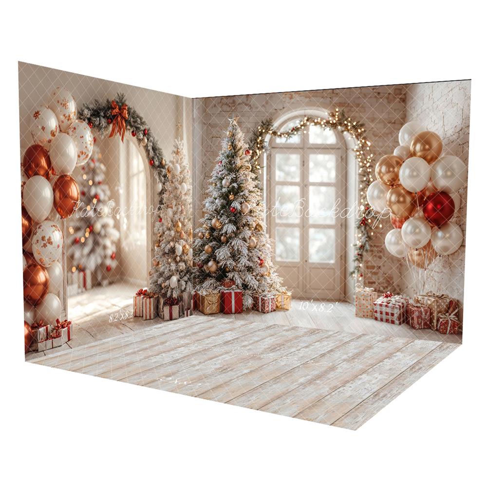 Conjunto de Ventana con Arco de Globos de Árbol de Navidad