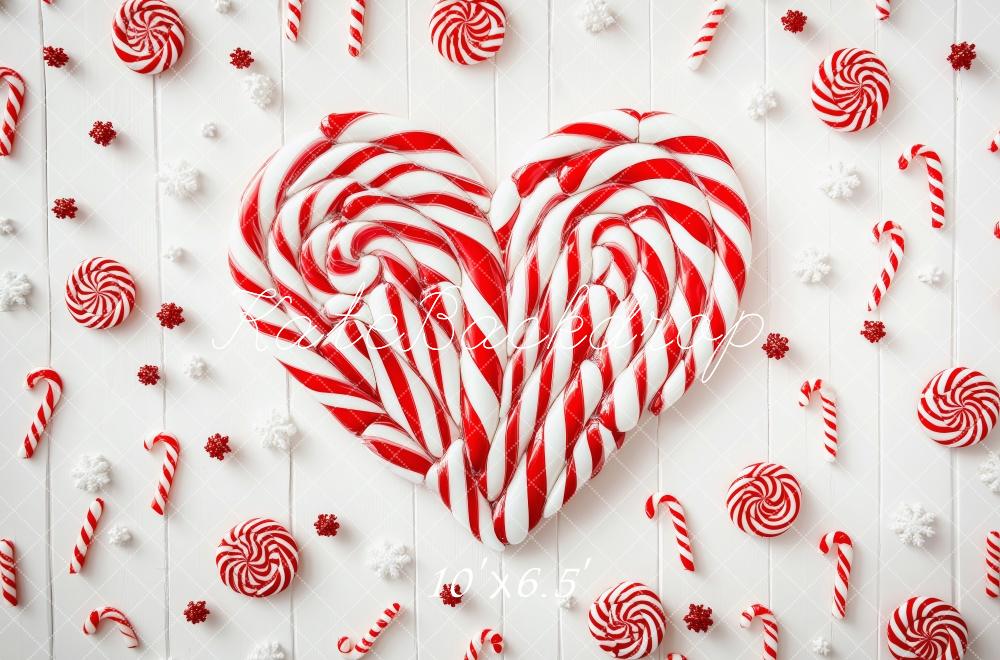 Kate Peppermint Candy Cane Heart Backdrop Designed by Patty Roberts