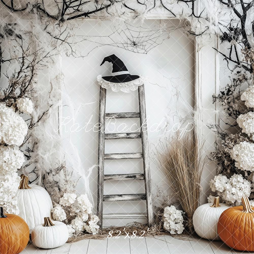 Kate Rustic White Pumpkin Halloween Backdrop Designed by Patty Roberts