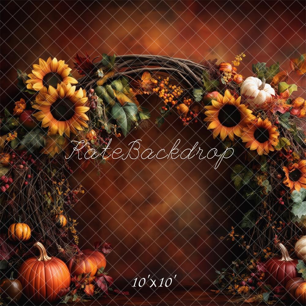 Arco de Fondo de Girasoles y Calabazas de Otoño Diseñado por Patty Roberts