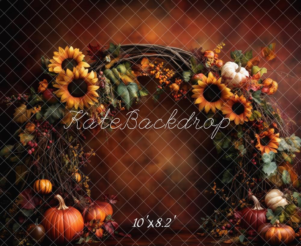 Kate Fall Sunflower Pumpkin Flower Arch Backdrop Designed by Patty Roberts