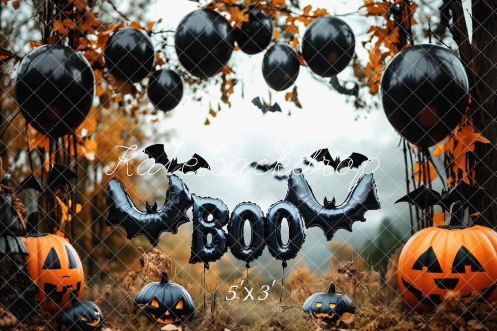 Kate Halloween Forest Balloons Pumpkins Backdrop Designed by Patty Roberts