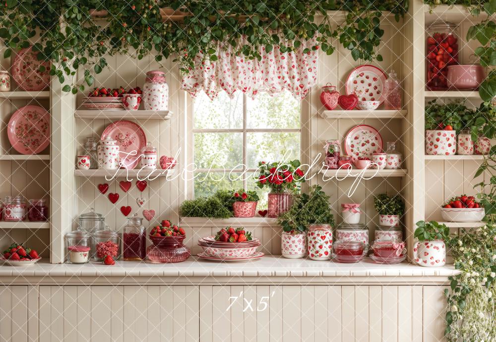 Spring Strawberry Keuken Kast Foto Achtergrond Designed by Emetselch