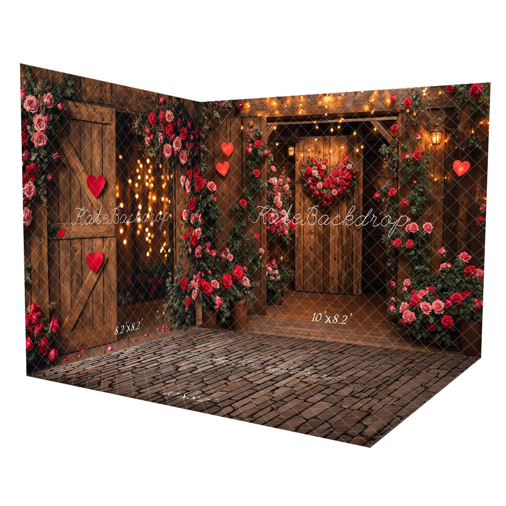 Lightning Deal #1 Kate Valentine's Day Wooden Door Rose Heart Room Set