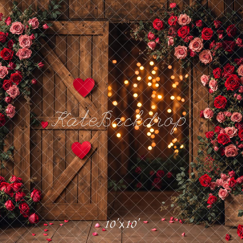 Kate Valentine's Day Flower Arch Barn Door Backdrop Designed by Emetselch