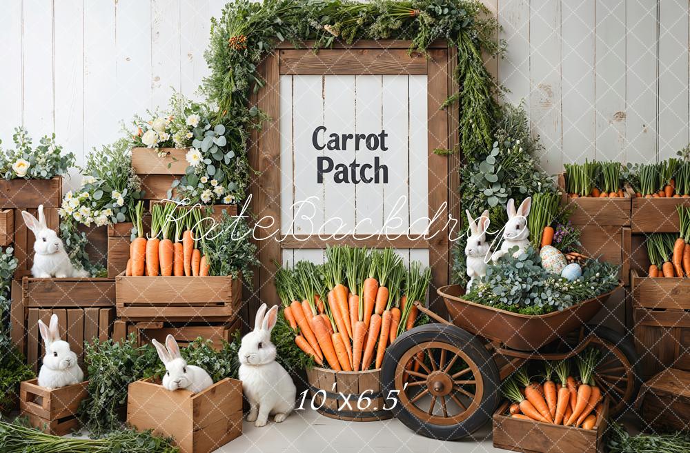 Kate Easter Bunny Carrot Wood Cart Backdrop Designed by Emetselch