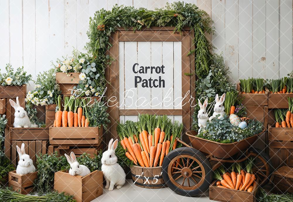 Kate Easter Bunny Carrot Wood Cart Backdrop Designed by Emetselch