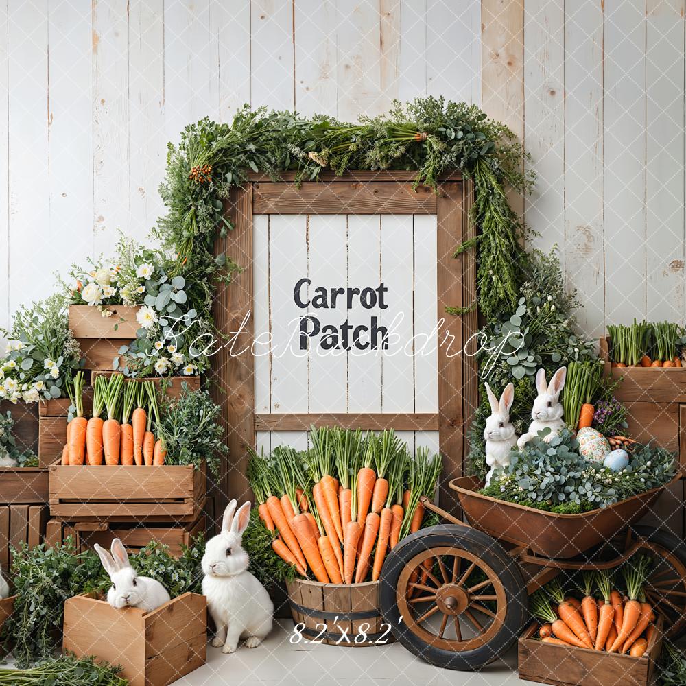 Kate Easter Bunny Carrot Wood Cart Backdrop Designed by Emetselch