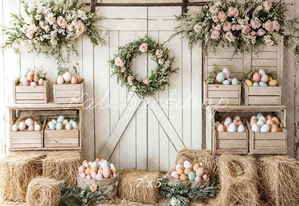 Kate Easter Floral Egg Farmhouse Backdrop Designed by Emetselch