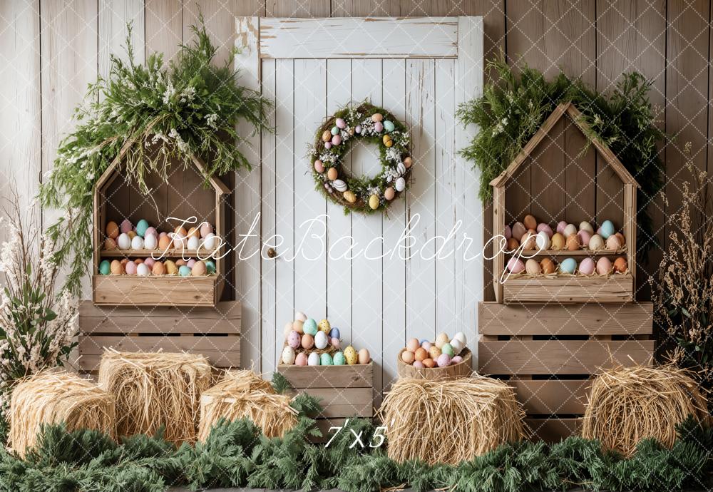 Kate Easter Egg Rustic Barn Door Backdrop Designed by Emetselch