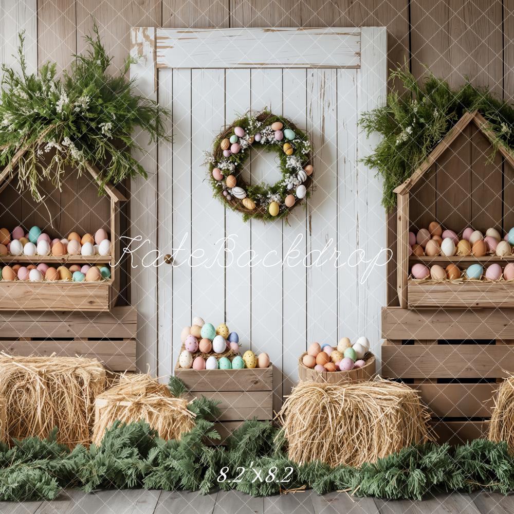 Kate Easter Egg Rustic Barn Door Backdrop Designed by Emetselch