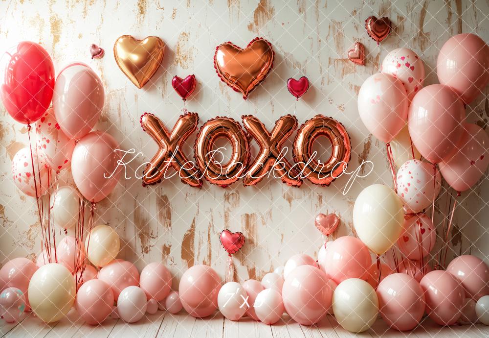 Kate Valentine's Balloons XOXO Heart Backdrop Designed by Emetselch