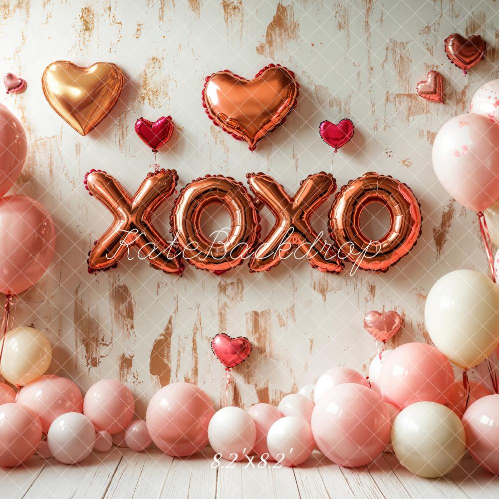 Kate Valentine's Balloons XOXO Heart Backdrop Designed by Emetselch