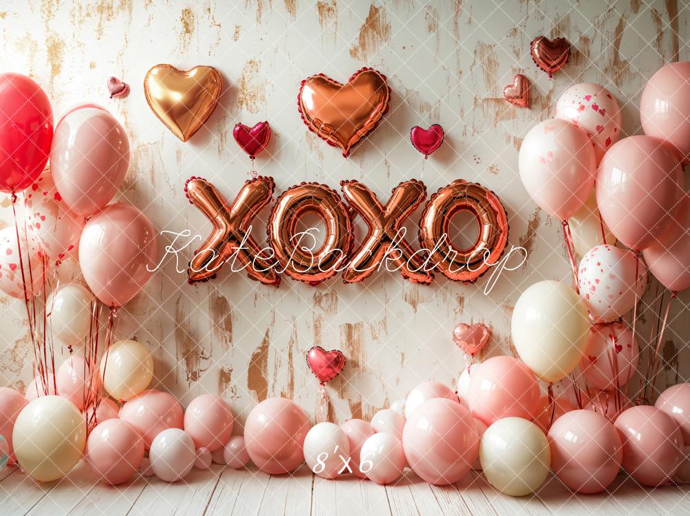 Lightning Deal #1 Kate Valentine's Balloons XOXO Heart Backdrop Designed by Emetselch