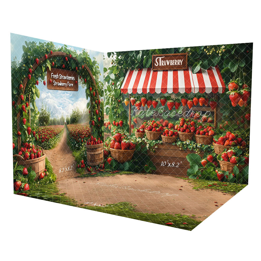 Kate Spring Strawberry Market Stand Basket Room Set