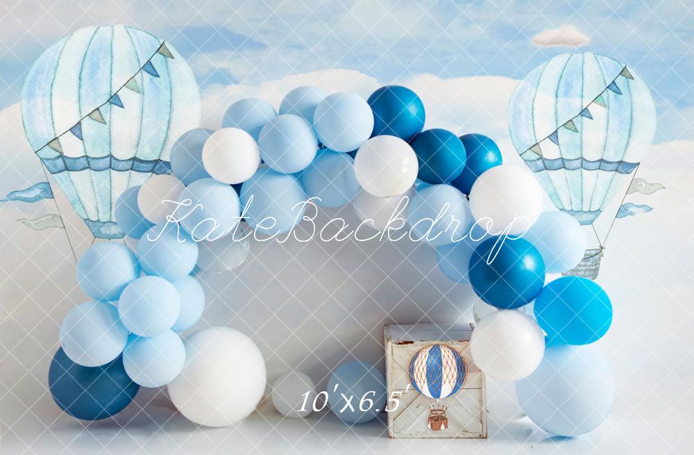 Hot Air Blue Balloon Arch Cake Smash Decor voor Fotografie