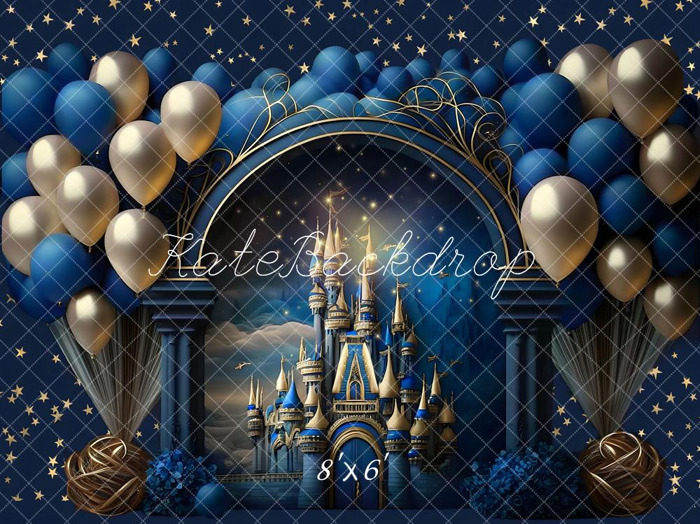 Castello Blu Principe Sfondo Compleanno Progettato da Ashley Paul
