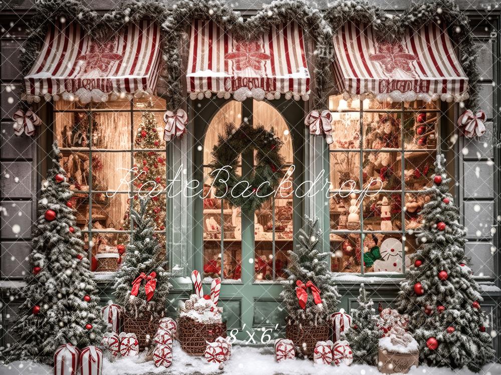 Negozio Regali di Natale in Cornice Nevosa per Fotografia